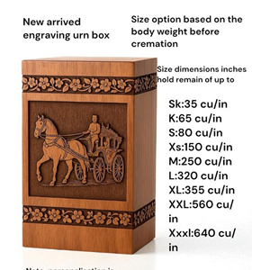 Urnes funéraires en bois abordables en gros pour les fournitures funéraires, urne en bois avec motif floral gravé, urne par AYAANS - Product Image 3