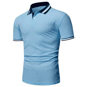 Nueva Camiseta Polo de Manga Corta para Hombre, Verano, Casual, con Corte en Diagonal, Combinación de Colores, Algodón, Talla Grande, Deportiva, Bordada - Product Image 2
