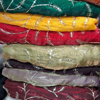 Tissu Fendy en dentelle Honey, doux au toucher, respirant, brodé de fleurs et de perles, pour vêtements de mariage, décoration intérieure et accessoires élégants