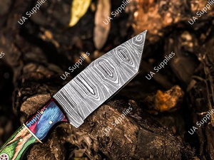 มีดล่าสัตว์ดามัสกัสเหล็กกล้าคมกริบ ด้ามไม้ ยาว 203 มม. ใบมีดแบบ Fixed Blade ปลายแหลม คุณภาพอุตสาหกรรม ราคาส่งที่ดีที่สุด - Product Image 2