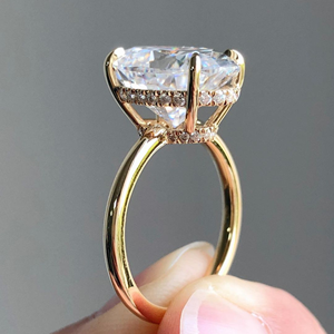 แหวนเพชรทรงรี 3 กะรัต Iced Jewelz ขายดี ชุบทองคำขาว 14K สำหรับเธอ พร้อมใบรับรอง IGI - Product Image 5