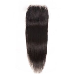 Extensiones de Cabello Virgen Indio Closure, 40 g, 100% Cutícula Alineada, Trama Única, Puntas Completas, Negro Liso - Product Image 1