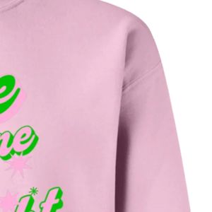 Sweat-shirt à col rond rose avec motif One Nine Oh Eight, manches longues, poignets côtelés, décontracté, en polaire pour femme, style streetwear tendance - Product Image 2