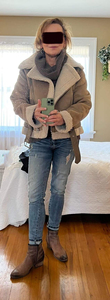 Women's Burgundy Leather Biker Jacket With Faux <b>Fur</b> Collar And Belted Waist Winter Moto Style Coat Full Sleeve Regular Fit - Product Image 3