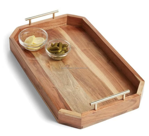 Plateau de service en bois de couleur personnalisée en vente chaude pour les mariages, les fêtes et les restaurants - Taille personnalisée acceptée - Product Image 5