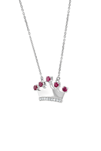 Diamond and <b>Ruby</b> Pendant in 92.5 Sterling Silver KLSP-50576 - Product Image 2