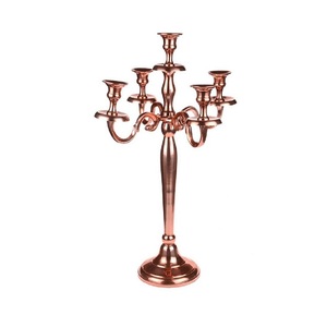 Candélabres de couleur or rose en métal Candélabres de taille et de forme personnalisés pour la maison de mariage et les événements - Product Image 1
