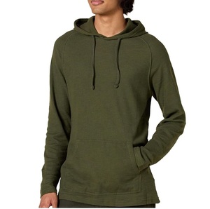 Sweat à capuche thermique uni et modeste, en tricot gaufré respirant, grande taille, pour hommes, vente en gros - Product Image 5