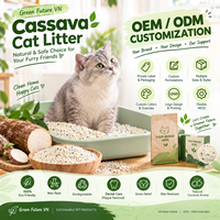 Litière pour chat à base de manioc végétal, agglomération rapide, contrôle des odeurs, faible dispersion, fourniture OEM ODM