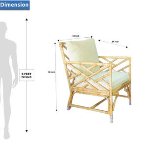 Sillón artístico de ratán con luz amarilla, silla acolchada para patio exterior, para jardín o balcón, cómoda para relajarse - Product Image 4