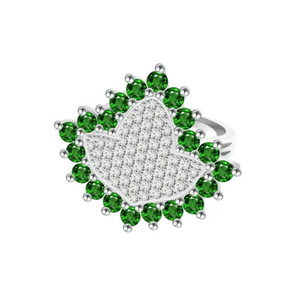 Bague élégante en alliage AKA Green Ivy Elite pour femme, avec zircon cubique vert, bijou de mode inspiré de la vigne, cadeau de sororité - Product Image 1