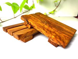 Wooden <b>Soap</b> Dish Rectangle Minimalist Stand Anti Slip Bathroom <b>Set</b> | Self Draining Bar <b>Soap</b> Bathroom | ROWER Wooden <b>Soap</b> Dish - Product Image 1