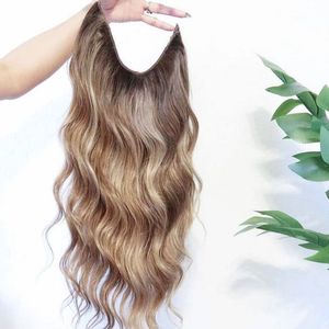 Alta calidad personalizada doble dibujado para Halo Jerry Curl onda de agua al por mayor extensiones de cabello humano para mejora de la belleza - Product Image 3