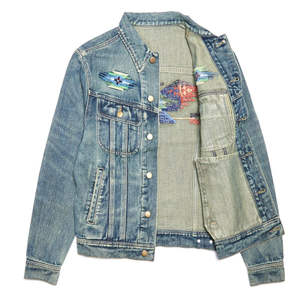 แจ็คเก็ตยีนส์ผู้ชายแบบ OEM แบรนด์ส่วนตัว คุณภาพสูง ผลิตโดยผู้ผลิตเสื้อโค้ทยีนส์ดิบ รับปักโลโก้ตามสั่ง แจ็คเก็ตยีนส์ขาดๆ สำหรับผู้ชาย - Product Image 5