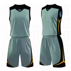 Tenue de basketball personnalisée de haute qualité pour hommes, design unique, séchage rapide, respirante, vente en gros, ensemble maillot et short de sport pour équipe - Product Image 1