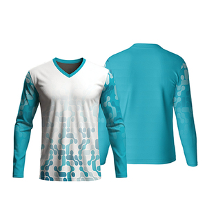 Men's V-Neck Long Sleeve Sublimated Sports <b>Shirt</b> Moisture Wicking <b>Polyester</b> All Seasons Gradient Print Top - Product Image 5