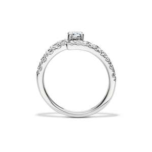 Anillo Espiral de Diamantes Cultivados en Laboratorio, 1.25 CTW, Pavé, Oro de 14K, Bañado en Rodio, Regalo de Lujo para Compromiso, Aniversario, Boda - Product Image 4