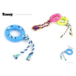 Jouet anneau en corde Yommy 9,5 cm pour chiens, jouet à mâcher pour animaux de compagnie - Product Image 1