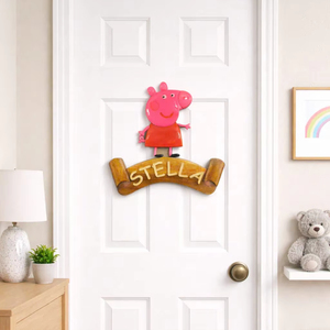 Customize <b>Door</b> Plaques Wooden Plaques Wall Hanging Cartoon Decorate Kids Intarsia Woodcraft Painted Colors For Souvenir Vietnam - Product Image 1