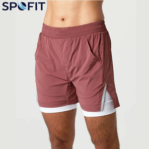 Pantalones Cortos Deportivos para Hombre, Corte Holgado, Cintura Media, Color Sólido, con Cordón Ajustable, Personalizables, Tallas Grandes, Secado Rápido, Doble Capa, para Venta al Por Mayor - Product Image 4