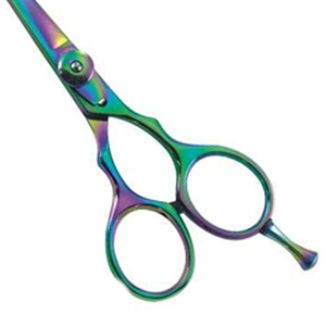 Ciseaux de coiffure professionnels en titane arc-en-ciel, acier inoxydable, fabrication au Pakistan. - Product Image 6