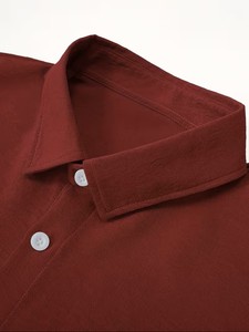 Camisa de Lino/Algodón Tejida Transpirable de Manga Larga, Informal, Cómoda, de Color Sólido, para Hombre, de Bangladesh - Product Image 3