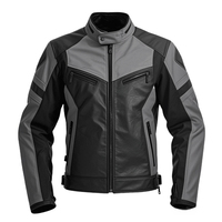 Chaqueta de Motociclista de Cuero Genuino para Hombre, a la Moda, con Protecciones Certificadas, para Carreras y Pista
