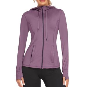 Sudaderas con capucha para mujer, diseño personalizado, al por mayor, para otoño, gimnasio, entrenamiento, 100% algodón polar, ecológicas, color liso, cremallera completa, holgadas, para exteriores - Product Image 1