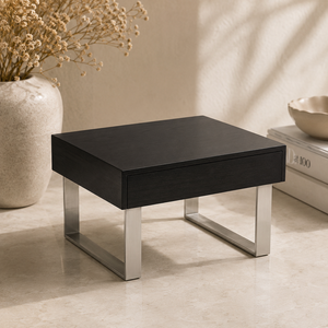 Mesa de Centro Moderna de Madera con Patas Metálicas y Cajón de Almacenamiento para Sala de Estar, Muebles Minimalistas - Product Image 1