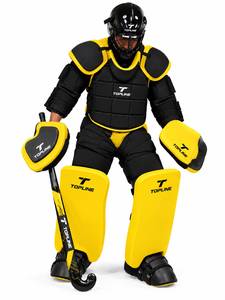 Equipo de Protección para Portero de Hockey sobre Césped TOPLINE, Casco Rojo, Negro y Verde, Protección Corporal Completa - Product Image 5