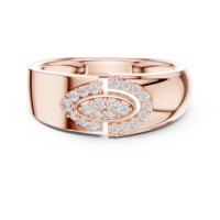 Bague en or rose sertie de diamants pour homme, alliance de luxe avec diamants de laboratoire, design moderne et protecteur, idée cadeau.