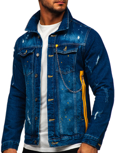 Harry Johnson New Arrival Men Winter Quilted Jeans <b>Jacket</b> Eco-Friendly Breathable Fashion Ripped <b>Pocket</b> Plus Size <b>Zipper</b> Closure - Product Image 6