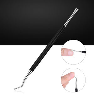 Empujador de Cutículas Profesional de Doble Punta de Acero Inoxidable Negro, Removedor de Callos Desechable para Manicura y Pedicura ANAAIF - Product Image 1