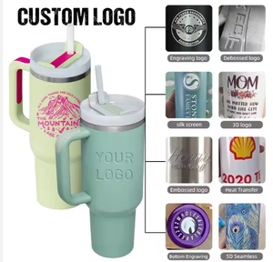 Vaso Térmico Personalizado de Doble Pared con Recubrimiento en Polvo, 40 oz, con Asa, Aislado para Bebidas Frías y Calientes, de Acero Inoxidable, con Pajita - Product Image 5