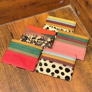 Haute qualité coloré en cuir recyclé mince minimaliste porte-carte de crédit poche avant portefeuille porte-carte d'identité pour hommes et femmes - Product Image 5