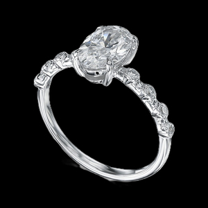 Bague personnalisée en or massif 14K 18K avec diamant ovale de laboratoire certifié IGI CVD HPHT, bijoux fins pour femmes et hommes - Product Image 4