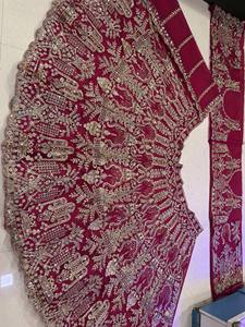 Vestido de fiesta vintage LAHENGA CHOLI DUPATTA con bordado de mariposas y lentejuelas, largo hasta el suelo - Product Image 5