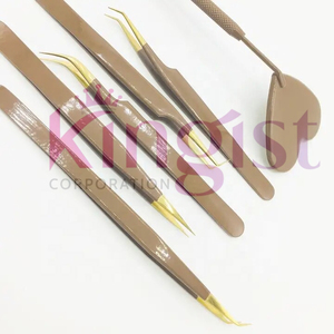 Professional Custom Logo Stainless Steel Eyelash Extension Tweezers Pink Heart Grip Pointed Tip Customized Brand Name Beauty - Product Image 4