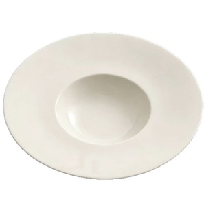 Plato de Sopa de Porcelana de Estilo Europeo con Borde Ancho, Elegante Tazón para Pasta con Borde, Vajilla Blanca de Alta Calidad para Hotel y Restaurante, Apta para Lavavajillas - Product Image 6