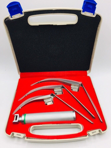 High Quality Reusable Stainless Steel Laryngoscope Set With LED Light 6 Fiber Optic <b>Mac</b> Manual Power Source Top Surgery Kit - Product Image 5
