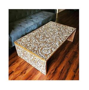 Mesa con Incrustaciones de Hueso de ILAHI, Diseño Moderno con Detalles de Ágata, Almacenamiento Portátil, Muebles para el Hogar - Product Image 3