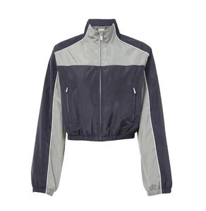 Chaqueta cortavientos de talla grande para mujer al mejor precio al por mayor/Chaqueta corta de nailon con bolsillos y cremallera personalizada transpirable de buena calidad para mujer - Product Image 1