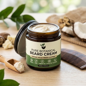 Crème pour barbe frisée unisexe de haute qualité, personnalisable, biologique, végane, sans ammoniaque, sans sulfate, entièrement naturelle, tenue forte, OEM - Product Image 2