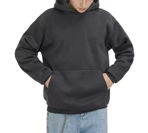 Sweat-shirts à capuche en molleton personnalisés de haute qualité pour hommes, style streetwear, coupe oversize à épaules tombantes, pour la fabrication en usine - Product Image 1