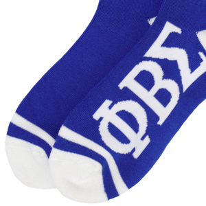 Phi Beta Sigma Royal Blue Crew <b>Socks</b> Fraternity Knit Athletic Comfortable Stretch Breathable Everyday Wear - Product Image 3