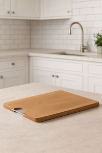 Nueva Tabla de Cortar de Madera, Forma Rectangular, Patrón a Cuadros, Antideslizante, Bloque de Corte para Cocina con Juego de Cuchillos de Acero Inoxidable, Bloques de Madera - Product Image 5