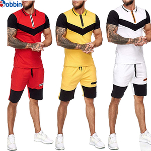Conjuntos de Camisas para Hombre, Camisa Polo de Manga Corta con Bloques de Color Amarillo y Negro y Pantalones Cortos, Ropa Deportiva Casual de Secado Rápido para Verano - Product Image 6