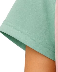 Camiseta raglán personalizada rosa y verde menta para mujer, estilo casual, cuello redondo, manga corta, mezcla de algodón, estilo béisbol, moda de verano - Product Image 6