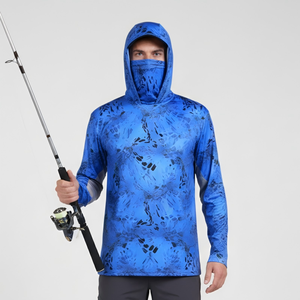 Fournisseur OEM en gros personnalisé de sweats à capuche de pêche en polyester sublimé, tissu micro-interlock, marque privée, UPF 50, séchage rapide - Product Image 4