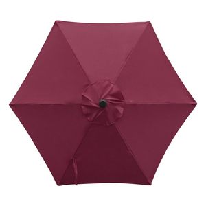 Sombrilla de Patio de 7.5 pies con Manivela, Sombrilla de Mercado para Exteriores con 6 Varillas Resistentes, Impermeable para Jardín o Terraza - Product Image 4